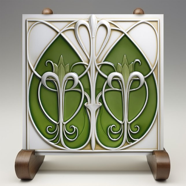 Verdant Vines Art Nouveau Ceramic Tile (Creator Uploaded)