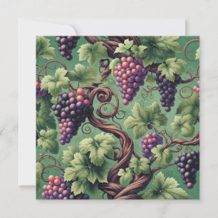Verdant Vineyard Bliss: A Tapestry of Grapevines Invitation