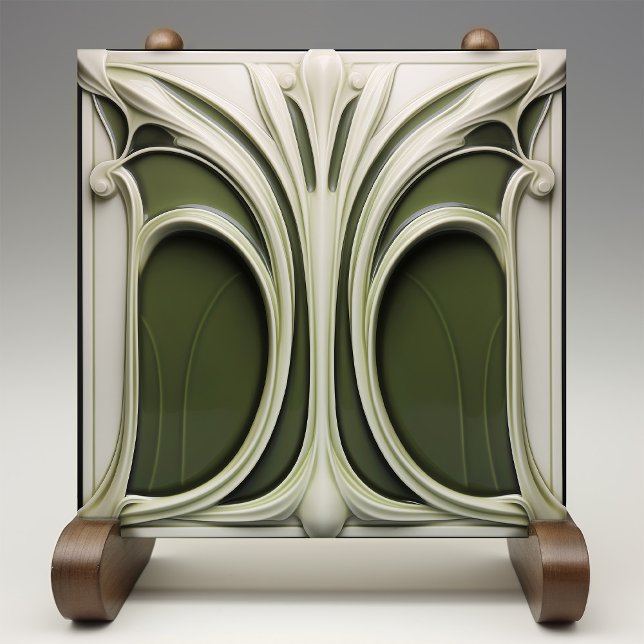 Verdant Whisper Art Nouveau Ceramic Tile (Creator Uploaded)