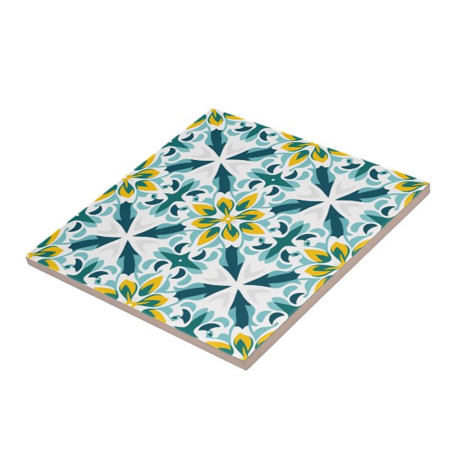 💛 💚 VerdeSol Azulejo Harmony Ceramic Tile (Side)
