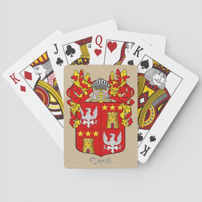 Verdi Heraldic Shield and Mantle Playing Cards (Back)
