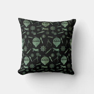 Verdigris Bronze Steampunk Balloon Theme Cushion