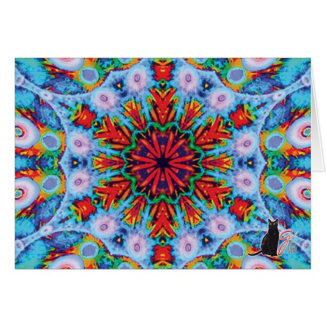 Verdigris Kaleidoscope Greeting Card (Front Horizontal)