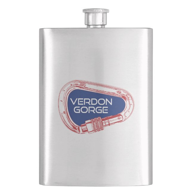Verdon Gorge France Rock Climbing Carabiner Hip Flask (Front)