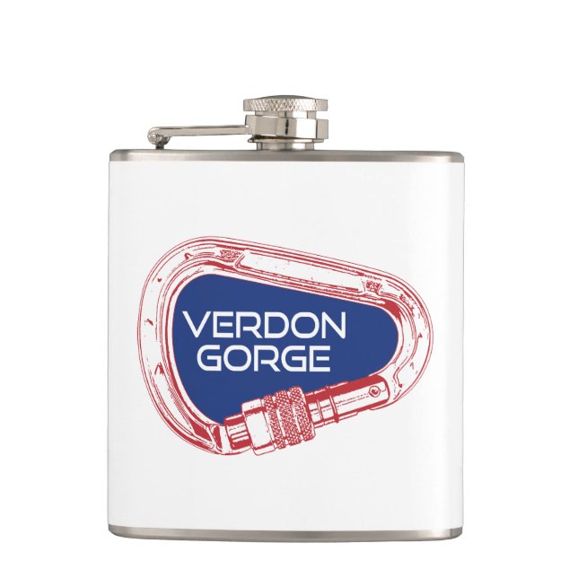 Verdon Gorge France Rock Climbing Carabiner Hip Flask (Front)