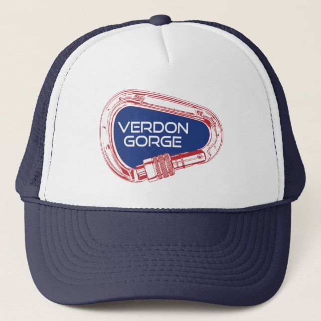 Verdon Gorge France Rock Climbing Carabiner Trucker Hat (Front)