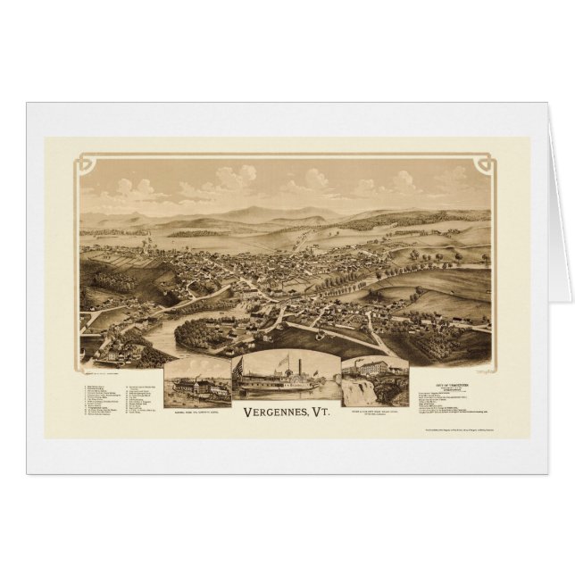 Vergennes, VT Panoramic Map - 1890 (Front Horizontal)