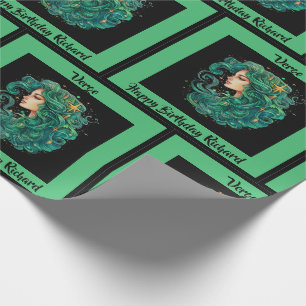 Vergo Add Name Birthday Horoscope Gift Wrapping Paper