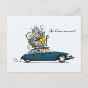 Verhuiskaart Citroen Snoek blauw Postcard