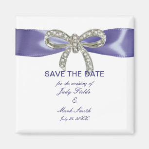 Veri Peri Diamond Bow Save The Date Magnet