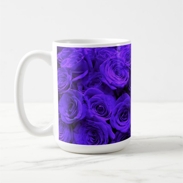 Veri peri periwinkle blue purple roses coffee mug (Left)