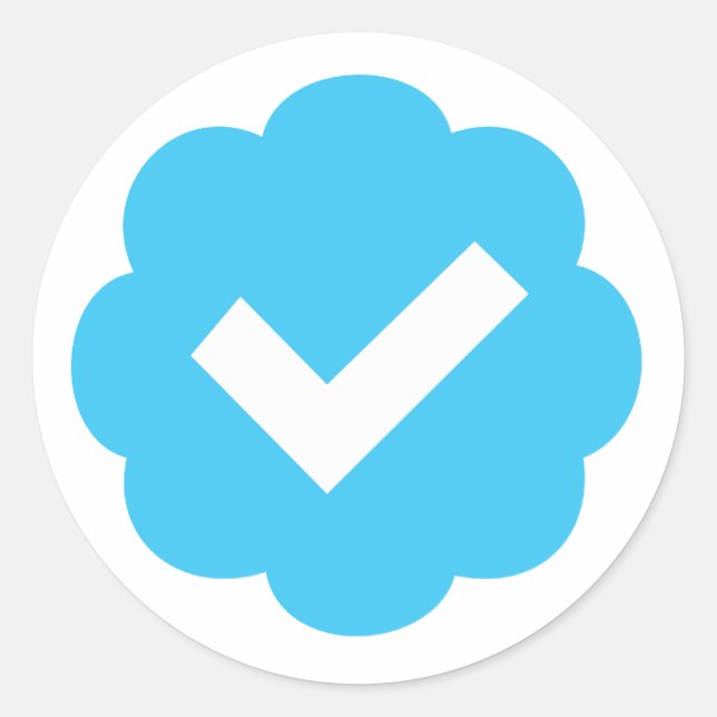 Verified Account Symbol Classic Round Sticker (Front)