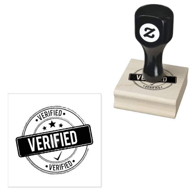VERIFIED Circular Clean Impression Jet Black Color Rubber Stamp (Stamped)