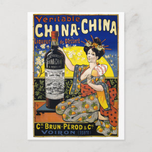 Veritable China Liqueur France Vintage Poster Postcard