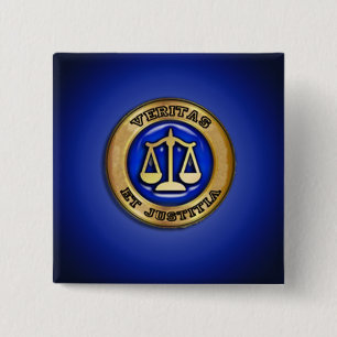 VERITAS ON BLUE 15 CM SQUARE BADGE