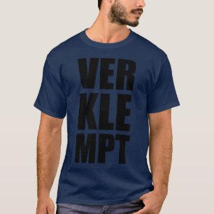 VERKLEPMT Yiddish Trendy Vertical Large Typography T-Shirt