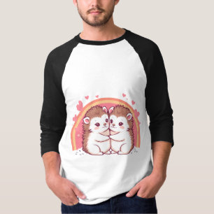 Verliebte Igel – Niedliches Umarmungs-Design T-Shirt