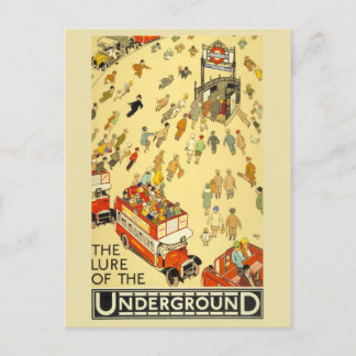 Verlockung des Untergrunds | London Vintage Plakat Postcard