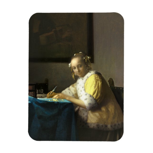 Vermeer A Lady Writing a Letter Magnet (Vertical)
