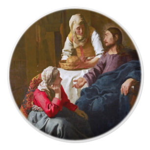Vermeer - Christ in the House of Martha and Mary Ceramic Knob
