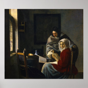 Vermeer - Girl Interrupted At Her Music 1661 Poster