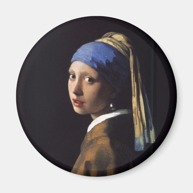 Vermeer Girl Pearl Earring Masterpiece Painting Magnet (Front)