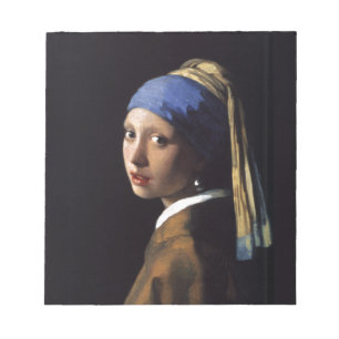 Vermeer Girl Pearl Earring Masterpiece Painting Notepad