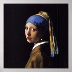 Vermeer Girl Pearl Earring Masterpiece Painting Poster
