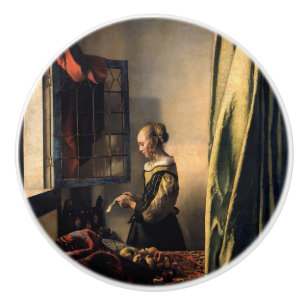 Vermeer - Girl Reading a Letter at an Open Window Ceramic Knob