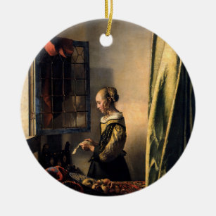 Vermeer - Girl Reading a Letter at an Open Window Ceramic Ornament
