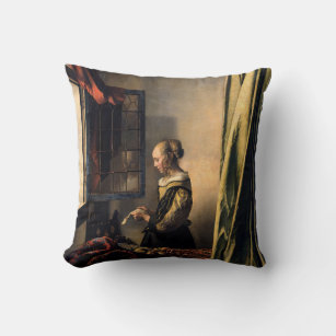 Vermeer - Girl Reading a Letter at an Open Window Cushion