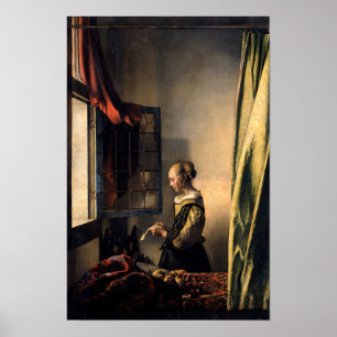 Vermeer - Girl Reading a Letter at an Open Window Poster