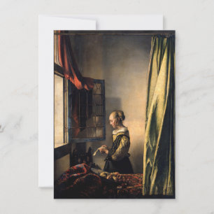 Vermeer - Girl Reading a Letter at an Open Window Thank You Card