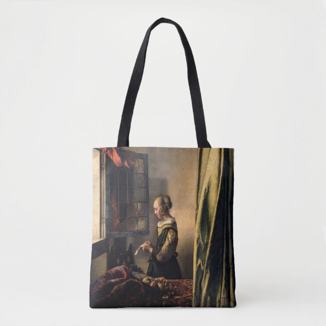 Vermeer - Girl Reading a Letter at an Open Window Tote Bag (Front)