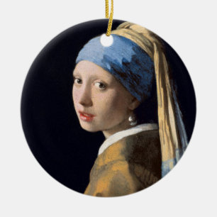 Vermeer Girl with a Pearl Earring Fine Art Ceramic Ornament