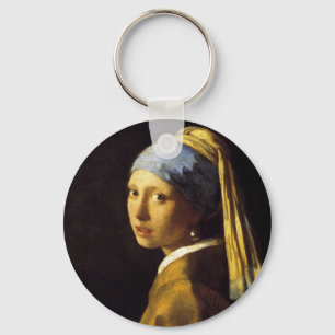 Vermeer Girl with a Pearl Earring Fine Art Key Ring