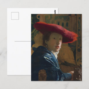  Vermeer - Girl with the Red Hat Fine Art Postcard