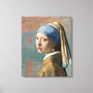 Vermeer Meets Monet Impressionist Sunset Art Canva Canvas Print