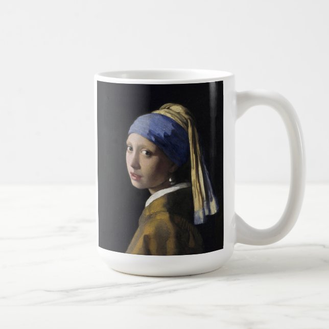 Vermeer Painting - Girl With a Pearl Earring Coffee Mug (Right)
