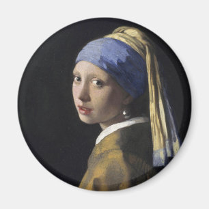 Vermeer Painting - Girl With a Pearl Earring Magnet
