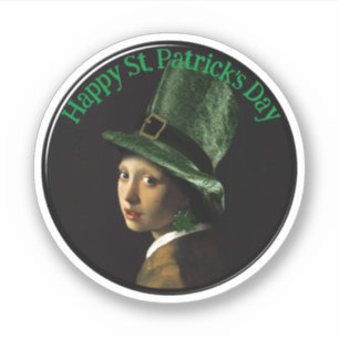 Vermeer Pearl Earring Clover St Patrick's Day