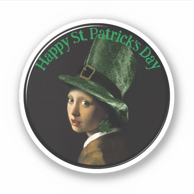 Vermeer Pearl Earring Clover St Patrick's Day (Front)