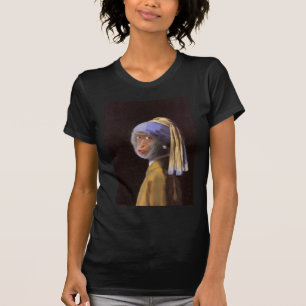 Vermeer Pearl Earring Monkey Chimp T-Shirt
