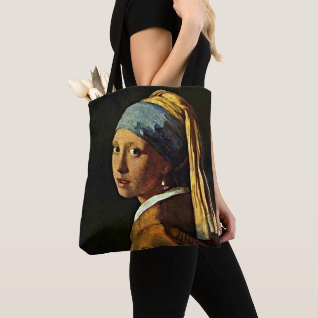 Vermeer - The Girl with a Pearl Earring Tote Bag (Close Up)