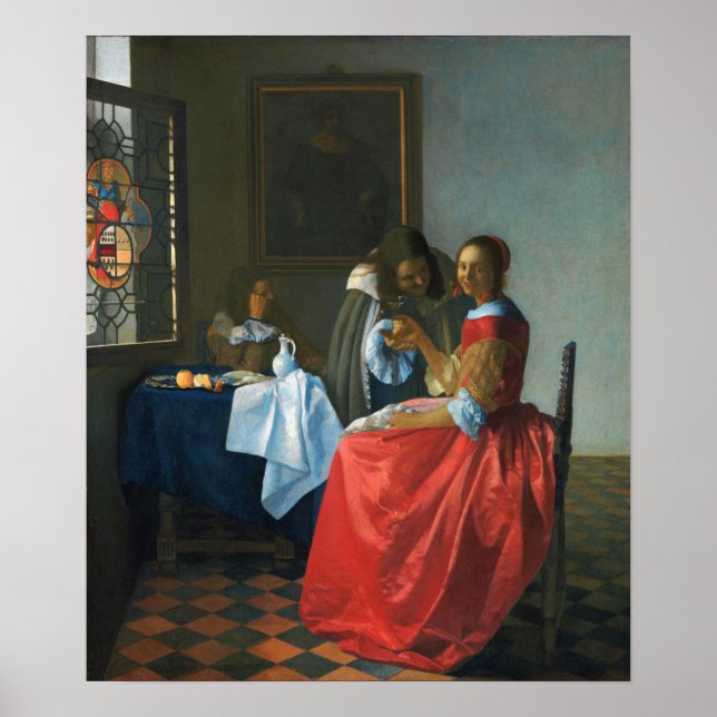 Vermeer - The Girl With A Wine Glass 1662 Poster (Front)
