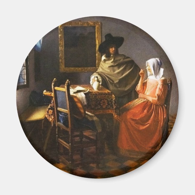 Vermeer The Glass of Wine Magnet (Front)