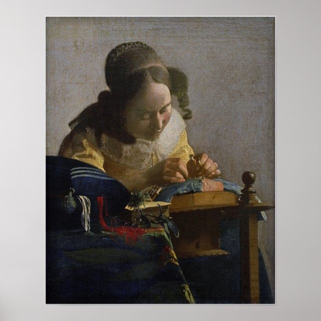 Vermeer - The Lacemaker 1671 Poster (Front)