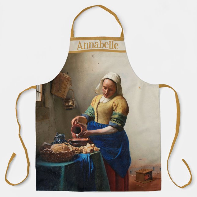 Vermeer The Milkmaid Personalize Apron (Front)