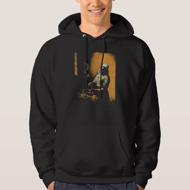 Vermeer The Milkmaid Pop 80s Pop Minimal Baroque A Hoodie (Front)