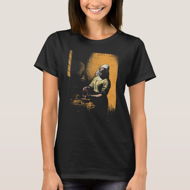 Vermeer The Milkmaid Pop 80s Pop Minimal Baroque A T-Shirt (Front)